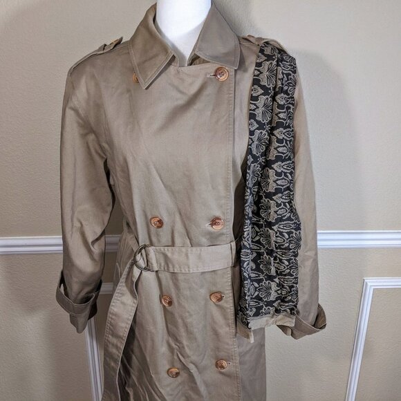 Taupe Double Breasted Trench Coat by Misty Harbor - Picture 1 of 11